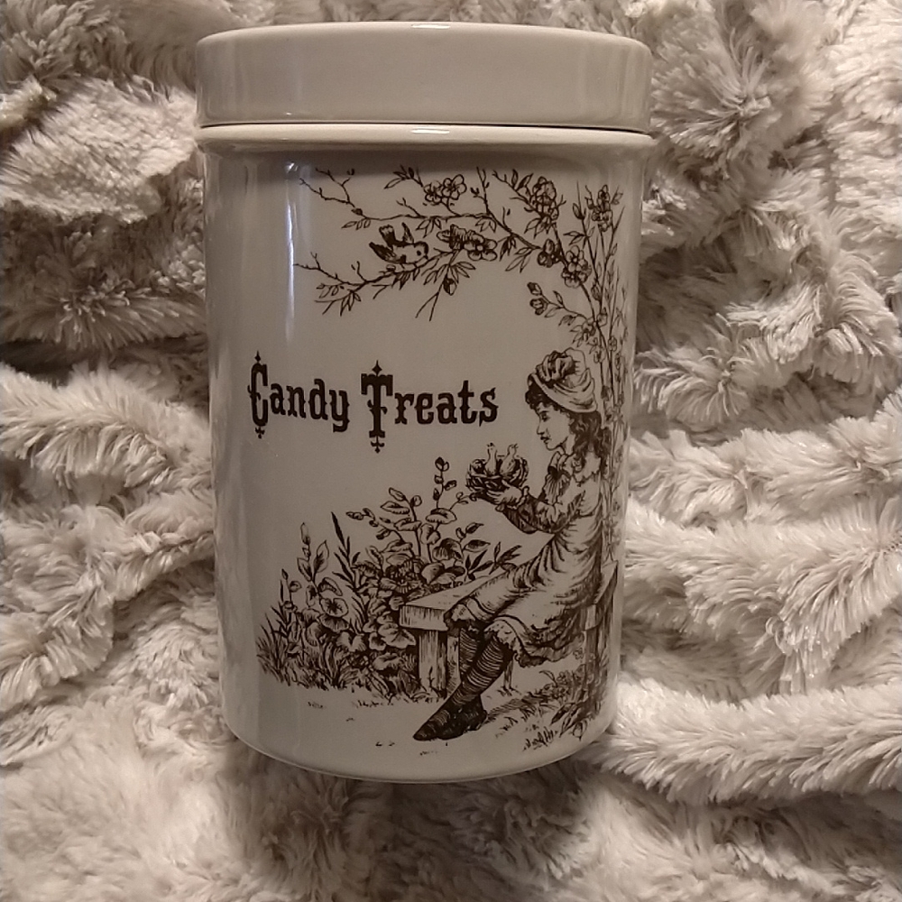 Vintage Ironstone "Candy Treat" Container